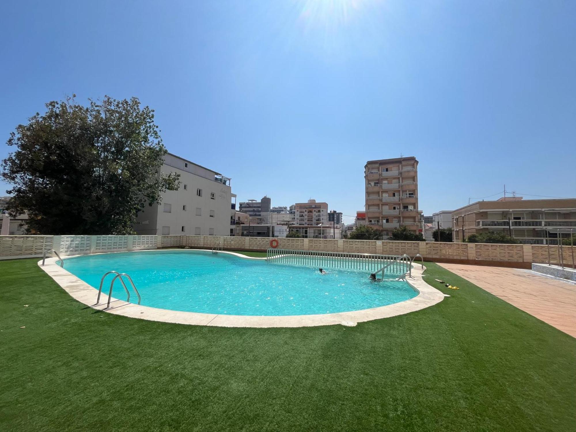 Apartamento 1ª Linea De Playa - Con Piscina Y Parking Playa de Gandia Bagian luar foto